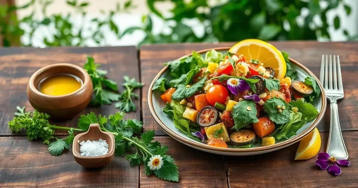 Acessórios para um prato vegetariano